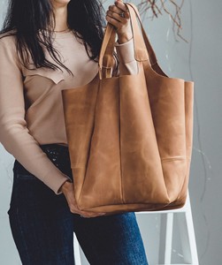 Multiple Pockets Reinforced Stitching Leather <b>Bag</b> Hobo Classic Color With Long-lasting Fade-resistant material Leather Hobo <b>Bags</b> - Product Image 5