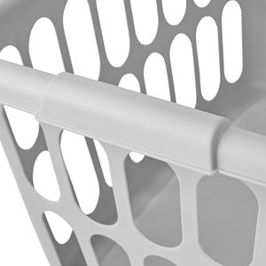 Cesto per biancheria rettangolare in plastica Soft Silver da 1,5 bushel, confezione da 6 - Product Image 5
