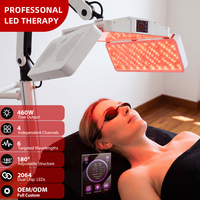 Appareil de luminothérapie LED PDT à infrarouge proche de qualité médicale, avec support réglable, double puce 2064 et 4 canaux indépendants pour la beauté