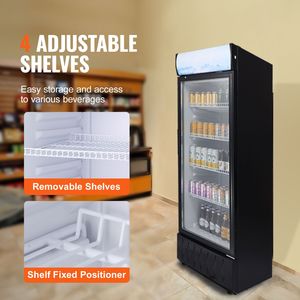 Frigorifero Commerciale per Bevande da 9,7 Cu.Ft/275L, Espositore Refrigerato con Porta in Vetro, Congelatore e Frigo - Product Image 3