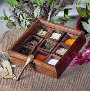 Wooden Salt <b>Spice</b> Storage <b>Box</b> for Home Kitchen Use Best Selling Wood Masala <b>Spice</b> <b>Box</b> - Product Image 4
