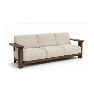 Minimalist Solid Teak <b>Wood</b> Hospitality <b>Sofa</b> Three Seater <b>for</b> Hotel Villa Apartment Interiors - Product Image 2