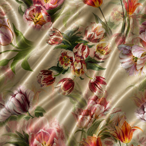 Tela de Satén Orgánica Floral, Mezcla de Seda y Algodón, Ligera, Tejida, 43/44 Pulgadas, Textil para el Hogar, Estilo Liso, Transpirable, para Vestidos y Cortinas - Product Image 3
