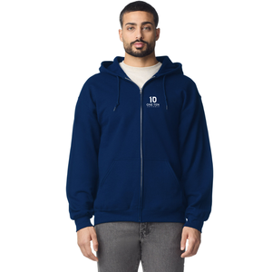 Sudadera con Capucha Completa con Cremallera para Adulto, Color Azul Marino, Chaqueta con Capucha de Mezcla de Algodón Premium, Ropa Deportiva Casual con Logotipo Personalizado para Hombre - Product Image 2