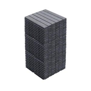 "Light Gray Acacia Hardwood 12" X 12" <b>Interlocking</b> Deck <b>Tiles</b> 30 PCS Striped Pattern Smooth Finish Outdoor Patio Flooring" - Product Image 6