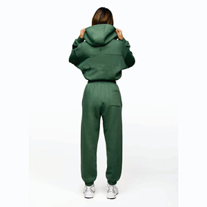 Zip-Up Hoodie and <b>Sweatpants</b> <b>Set</b> for Men & Women High-Quality Tracksuit Fleece Lined Casual Outfit - Product Image 2