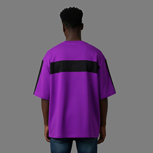 T-shirt Homme Oversize en Coton Premium 100% Qualité Supérieure, Coupe Boxy, Épaules Tombantes, Col Rond, Tricoté Long - Product Image 3