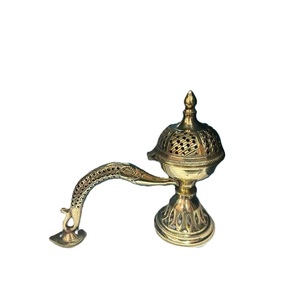 Decorative Gold Incense Burner With <b>Wooden</b> Handle for Everyday Home Kitchen Office and <b>Temple</b> Use Wholesale From India - Product Image 6