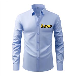 เสื้อเชิ้ตผู้ชาย แขนยาว ติดกระดุม สำหรับธุรกิจและลำลอง แบบเรียบ สีพื้น มีปก  รับสกรีนโลโก้และออกแบบได้ - Product Image 5