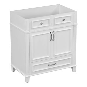 Mobile da Bagno con Struttura in Legno Massello e Ante con Chiusura Ammortizzata, Top da 30 Pollici, Eleganti Mobili da Bagno - Product Image 3