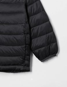 Veste d'hiver noire à capuche pour homme, légère, en duvet, avec fermeture éclair - Product Image 5