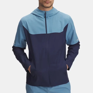 Veste coupe-vent pour homme personnalisée, très vendue, de haute qualité, imperméable, en toile, avec capuche, pour la course à pied et l'entraînement en hiver - Product Image 1