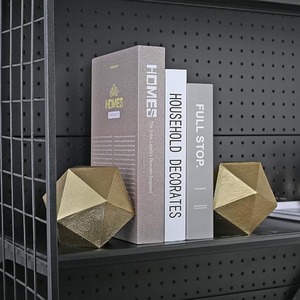 Sujetalibros Geométricos Ambipolares Decorativos en Forma de Bola, Sujetalibros Modernos de Hierro Fundido Dorado para Escritorio de Oficina, Estantería, Librería - Product Image 1