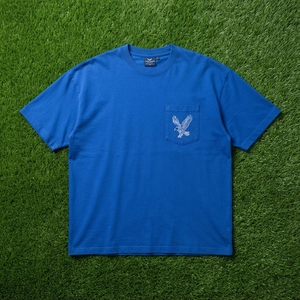 เสื้อยืดสีน้ำเงินลายกราฟิกนกอินทรี แขนสั้น สไตล์ลำลอง สำหรับผู้ชาย ขายส่ง - Product Image 5
