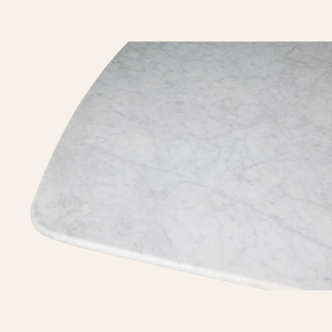 Table à manger moderne avec plateau en marbre et base en bois massif – Mobilier de salle à manger de luxe - Product Image 3