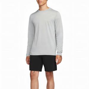 T-shirt en coton de qualité supérieure pour homme, coupe classique, manches longues, sans col, motif tricoté doux, vente en gros de vêtements pour homme - Product Image 3