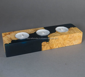 High Quality Unique Wooden Candle Tea Light Holder Wonderful Design for Home <b>Decoration</b> From India for Diwali Christmas Holidays - Product Image 1