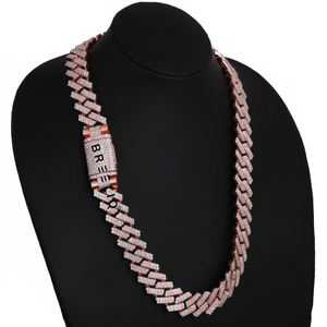 Wholesale 14KT Rose Gold Iced Out Cuban Chain for Men High Quality Hip Hop Style Lab Grown Diamond Fashion Jewelry - Product Image 3