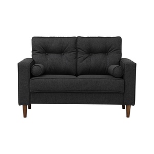 Canapé confortable et durable en tissu gris foncé de style mid-century modern avec rembourrage en mousse et capitonnage, idéal pour salon et appartement hôtelier - Product Image 2