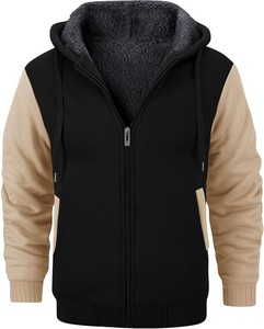 Sudadera con Capucha para Hombre, Color Gris Azulado, Corte Regular, Forro Polar, Cierre de Cremallera, Estilo Casual, Ropa de Invierno, Diseño Tejido de Color Sólido, ODM OEM - Product Image 4