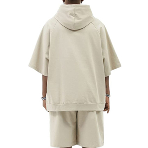 Nuevo Conjunto de Sudadera con Capucha y Pantalones Cortos de Dos Piezas para Hombre, Estilo Lujoso, 100% Algodón, Personalizado, Transpirable, Lavado Ácido, 400g, Ropa Deportiva Urbana - Product Image 2