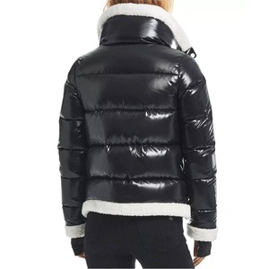 Veste d'hiver noire matelassée pour femme, chaude, en coton rembourré, style streetwear, respirante, en toile - Product Image 3