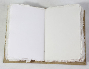 Carnet de notes artisanal en papier de chanvre rigide avec couverture en papier recyclé à bords naturels de qualité supérieure - Product Image 3