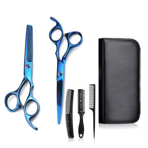 Stainless Steel High Quality Sharp Barber <b>Thinning</b> Shears Kit with <b>Mirror</b> Polish Scissors Set Steel Handle Comb Lightweight - Product Image 3