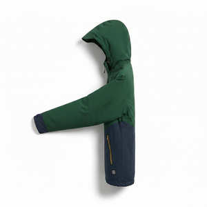 Men's Hooded Color Block Puffer Jacket Waterproof Polyester Wadding Casual Winter Outdoor <b>Coat</b> With Patch Design - Product Image 3