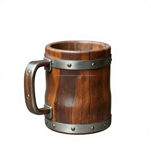 Handmade Acacia Wood Travel Mugs with Lid Eco-Friendly Hot/Cold Retention for Kitchen Tabletop Hiking & Parties in Bulk - Product Image 1