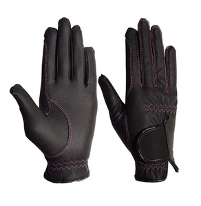 Gants d'équitation en cuir véritable noir pour femme 2026, couleur unie, fermeture auto-agrippante, gants d'équitation 2026 - Product Image 6