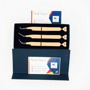 Ensemble de pinces à cils antistatiques en acier inoxydable durables Samofy Enterprises, outils de précision, pointe lisse à 45/75/90 degrés, boîte - Product Image 3