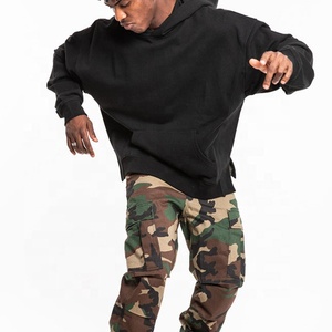 Unisex Regular Fit <b>Black</b> Hooded Pullover <b>Sweatshirt</b> 100% Cotton Fleece Casual Autumn Wear Front Pocket Anti-Pilling Breathable - Product Image 2