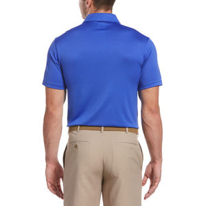 Chemise à manches courtes bleue pour homme, en tissu tricoté respirant et à séchage rapide, coupe classique, style décontracté, style golf, 100% polyester - Product Image 2
