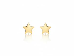 Boucles d'oreilles en or 14 carats, étoile minimaliste, à porter tous les jours, bijoux unisexes - Product Image 4