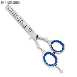 Professional 6.5 Inch Premium Stainless Steel Hair Thinning Scissors Smooth Cutting <b>Edge</b> Adjustable Pink Screw Plastic <b>Rubber</b> - Product Image 2
