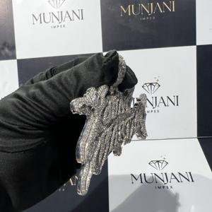 Colgantes de Lujo Chapados en Oro Rosa con Moissanita VVS, Certificados IGI, Estilo Hip Hop, Forma de Letra Personalizada, Microincrustaciones, Unisex - Product Image 4