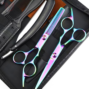 Professional Hair Styling Tools <b>Set</b> With Rainbow Scissors Comb Thinning Shears Stainless Steel Durable <b>Barber</b> Kit - Product Image 3