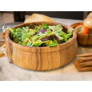 Tazón de Madera Natural para Ensaladas, Frutas, Mezclas y Decoración, Tazón de Cocina de Madera - Product Image 1