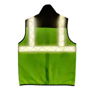 Chaleco de seguridad reflectante de alta visibilidad color lima ANSI Clase 3 de poliéster con malla y cierre de velcro. - Product Image 4