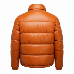 Veste matelassée à capuche en cuir véritable de qualité supérieure, imperméable, écologique, conçue pour lutter contre le froid du printemps, offrant un style streetwear, service OEM - Product Image 6