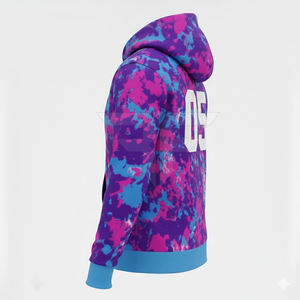 Sudadera con Capucha de Terciopelo y Felpa de 300GSM, Suave al Tacto, Estilo Chándal, Manga Raglán, Diseño Bicolor con Bloques de Color, Sudadera de 350GSM - Product Image 2