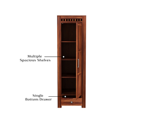 Armario de madera de 1 puerta, estilo moderno, multiusos, hecho de madera maciza, armario para sala de estar, Sheesham Almirah - Product Image 6