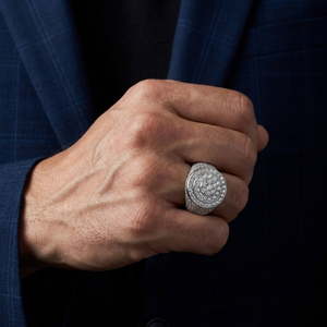 Usine chinoise de bijoux de haute qualité 18 carats en or blanc massif avec diamant véritable Bagues de mariage intelligentes personnalisées pour hommes et femmes - Product Image 1