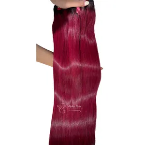 Lisse Brillant Os Droite Belle Texture Pas Emmêlé Double Dessiné Perruques de Cheveux Vietnamiens No1 Extensions de Cheveux Humains Genius Trame