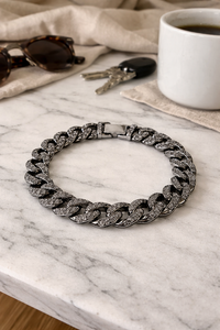 Pulsera de Cadena Premium con Diamantes Cultivados en Laboratorio, Plata 925, Acabado en Oro 10K/14K, Joyería de Lujo para Fiestas Urbanas y Estilo Hip Hop - Product Image 3