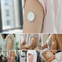 Patch adhésif personnalisé en film PU mince et discret pour capteur CGM, idéal pour un usage quotidien discret, vente en gros de sur-adhésifs pour capteur CGM