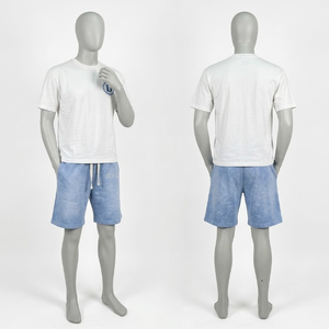 Ensemble de t-shirts pour hommes en coton 100% tricoté 250g, col rond, décontracté, respirant, séchage rapide, écologique, 2 pièces, été, USA - Product Image 6