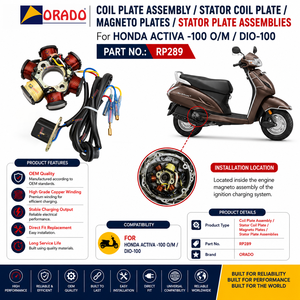 Conjunto de placa de bobina de estator Honda Activa 100M, calidad de exportación, repuestos para motocicletas, India, Orado - Product Image 6