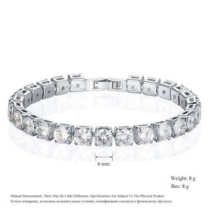Bracelet tennis en moissanite massif 6 mm, coupe large, chaîne scintillante, unisexe, audacieux, plaqué or, certifié Hiphop - Product Image 5